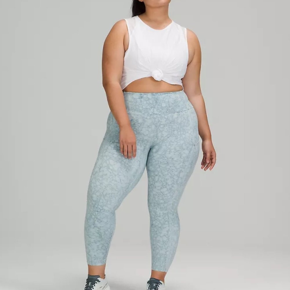 Lululemon Fast and Free High-Rise Tight Intensity White Blue Fog NWT Size 10 - Picture 2 of 5